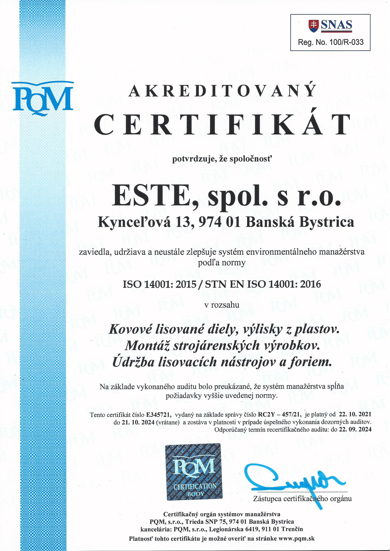 ISO 14001 SK